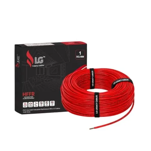 LG Legacy Cable 1.0mm | 90m | FR PVC Insulated CCA Copper Wire | Single Core Multi-Strand House Wiring Cable (Red, 1mm) 10gauge