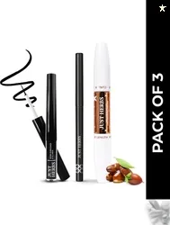 Just Herbs Eye Make Up Essentials Combo Pack of 3 | Kajal, Eyeliner, Mascara