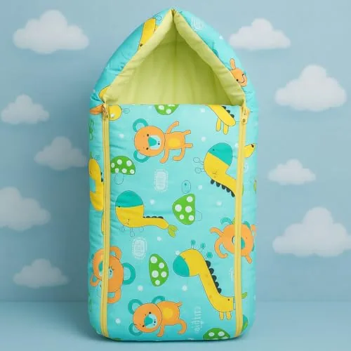 MOM & SON Cotton 29.52x17.71x3.93 inches Sleeping and Carry Bag, Green