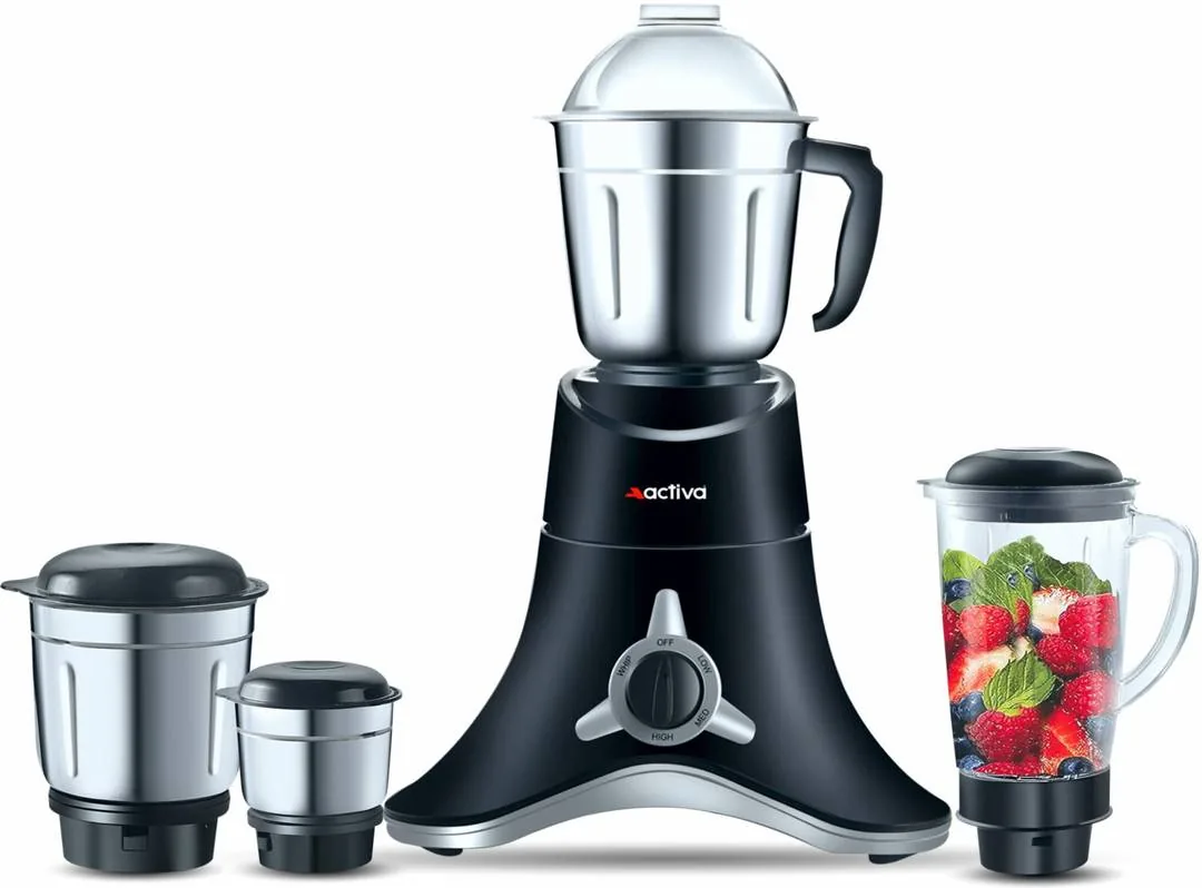 ACTIVA 4 JARS 900 W Juicer Mixer Grinder SUPER CHEF | 4 Jars | Black