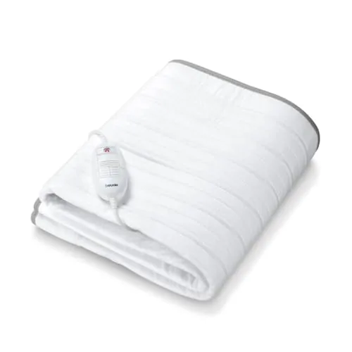 Beurer German Engineering TS 17 Single Electric UnderBlanket for Single Bed I German Engineering I Non-Slippery due to Elastic Band I 3 Temperature Levels I Overheat Protection I OEKO-TEX Certified I Removable Switch I Machine Washable at 30 °C I Grey
