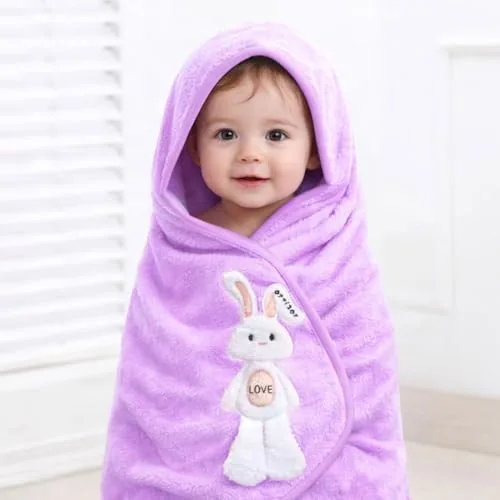 MAXOSHINE Microfiber Kids Bath Towels Quick Dry Super Absorbent Super Soft Bath Towel for Babies Toddler-Baby Towel for Boys and Girls (1, Purple)