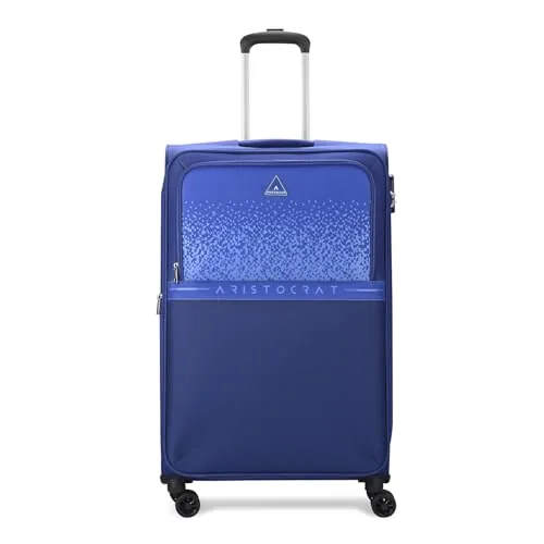 Aristocrat Drift Soft Case Medium Size 8-Wheel Trolley Bag, Blue