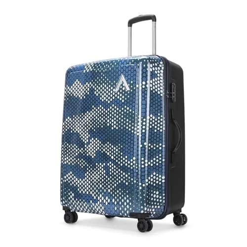 Aristocrat Combat Check-in Trolley Bag, 73 Cm Large Hardside Luggage | 8 Wheels, Combination Lock | Polycarbonate | 5 Year International Warranty | Blue