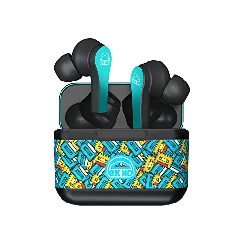 Ekko Earbeats T08 Bluetooth Truly Wireless in Ear Earbuds with mic, ENC Call Noise Cancellation, 40H Playtime,10MM Driver, Twin Connect, Massive Bass, Water Resistance Type C Siri & Google (Teal)