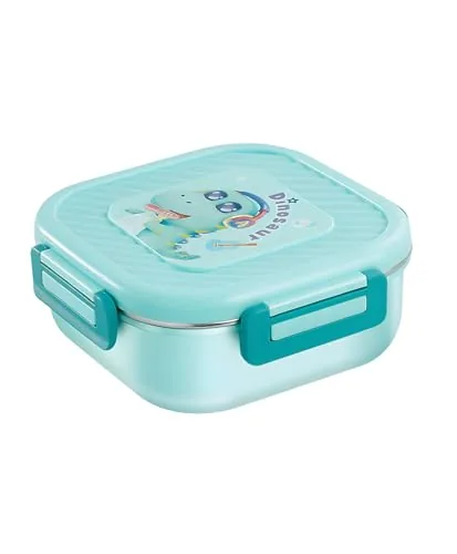 Jollyora Large Stainless Steel Bento Lunch Box – 1300ml 304 SS Tiffin Food Storage Container with PP Lid, Portable Reusable Meal Box for School, College, Office & Travel – Green (Pack of 1)