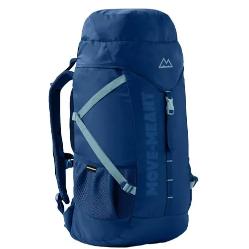 MOVE-MEANT Trail Treck 45 L Polyester Men's Rucksack Bag Versatile Trekking and Travel Backpack for Outdoor Adventures, Durable and Comfortable Fit for Men and Women (Navy Blue - Blue)