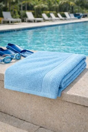 Fitness Mantra® Cotton Bath Towel 650 GSM | Heavyweight, Soft & Absorbent | Quick Dry | Large 30 x 60 Inch Towel for Daily Bath Use | 1 Peace| Blue|