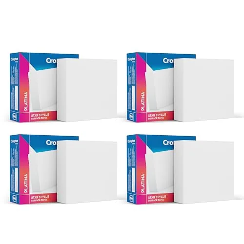 Crompton Platina Star Stylus Surface Panel 6W Square Warm White | Pack of 4 | No False Ceiling Required, Outer Dimension: 90 mm | Surface Mount | for Hall, Bedroom, Kitchen, Office, Store