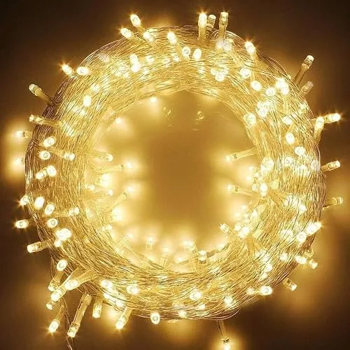 MPROW 11 Meter 40 LED Decorative Golden Still Led String Light | 36 Feet Single Colour Diwali Still Led Ladi String Light for Home Decor, Christmas, Diwali and Festive Decoration (Warm White)