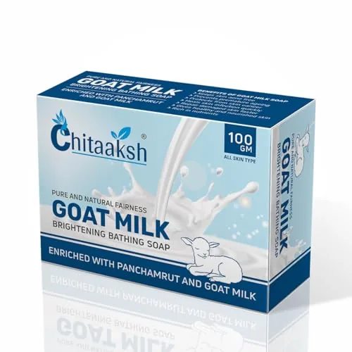 Pure & Natural Goat Milk Brightening Bathing Soap | Enriched with Panchamrut | for Natural Fairness & Nourishment | All Skin Types | Anti-Aging | Acne-Free | 100 GM