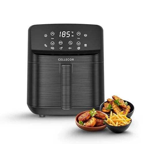 Cellecor Aurifry Digital Air Fryer 4.5L | 1500W | 360° Rapid Air Circulation | Up to 90% Less Oil | 8 Preset Modes | Touch Control & Digital Display | Non-Stick Basket | Auto Shut-Off | 2 Yrs Warranty