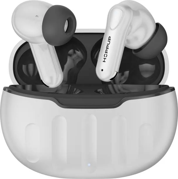 HOPPUP AirDoze M1 Earbuds with 50H PlayTime, 40MS Low Latency, AI ENC & 5.4v Bluetooth Headset White, True Wireless