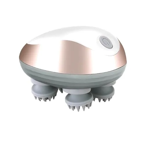 Pigeon Scalp Massager, Rechargeable Electric Head Massager for Body Pain Relief, Stress Relief, Hair Growth, Deep Clean & Relaxation, Silicon Kneading Points with Detachable Head