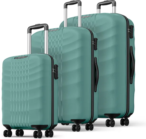 Safari Hard Body Set of 3 Luggage 8 Wheels - LIFT 55/66/75 4W SAGE GREEN - Green