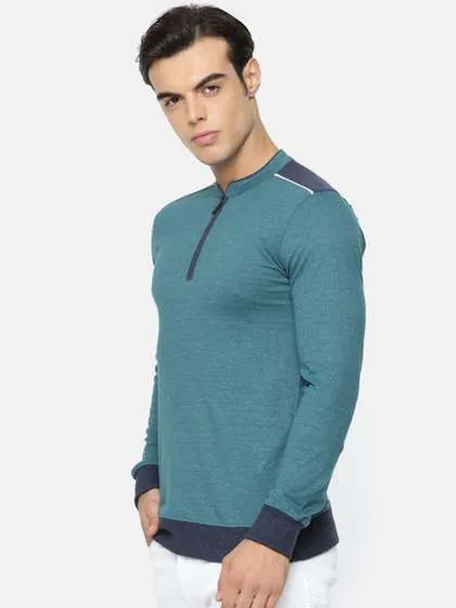 ARISE Solid Mandarin Collar T-shirt
