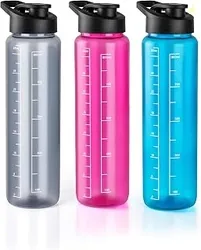 THE SR BRAND Round Unbreakable Plastic Water Bottle | Lid Is Sealed By A Silicone Ring | Leak Proof & Break-Proof | Best Usage For Office/School/Colle