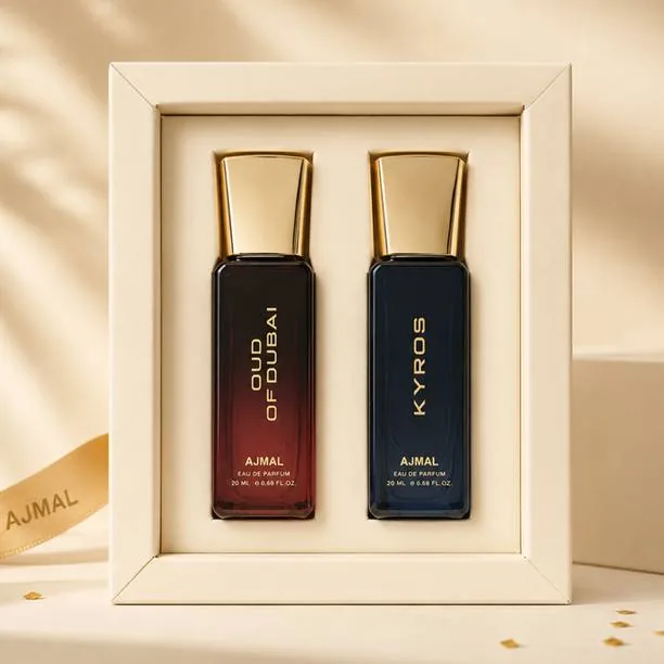 Ajmal Oud of Dubai & Kyros Luxury Perfume Gift Set Oud Woody Musk Premium Collection Eau de Parfum  -  40 ml (For Men & Women)