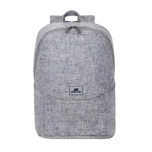 RivaCase Anvik Lightweight Urban Backpack 7962 Water Resistant Tweed Fabric Dual Zipper Backpack 2 Main Compartments Bottle Pocket Accessories Pockets Padded Shoulder Strap fits Laptops Upto 15.6"