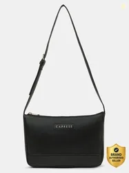 Caprese Jena Baguette Medium Black Handbag for Women Shoulder Bag with Adjustable Strap Shoulder Bag (Black, 2.04 L)
