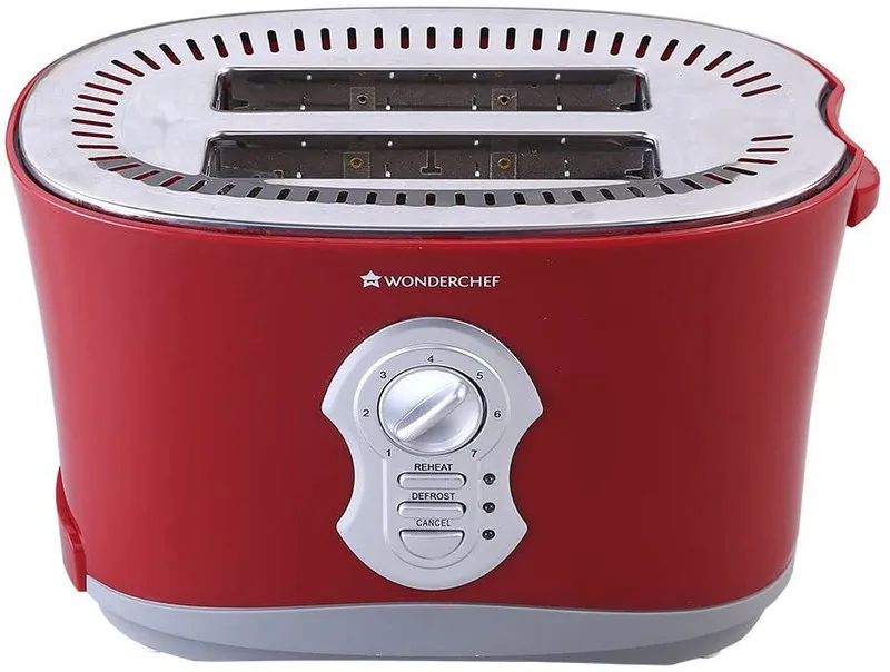 WONDERCHEF by Wonderchef Home Appliances Crimson Edge Slice Toaster Plus 800 W Pop Up Toaster Red
