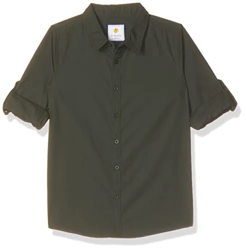 Amazon Brand - Symbol Boy's Cotton Regular Shirt (SYMAW22SHR02_Olive 2-3 Years)