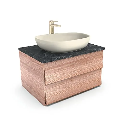 Kohler Luxe Wall Mount Bathroom Vanity 750mm | Natural Oak Wood Finish Storage Cabinet | High Density Moisture Resistant HDHMR Material | Termite Proof & Durable Design | 30459IN-MWF | 5 Year Warranty