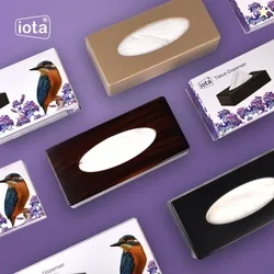 Iota Tissue Dispenser with Including 100 Pulls of Tissue Vehicle Tissue Dispenser Brown