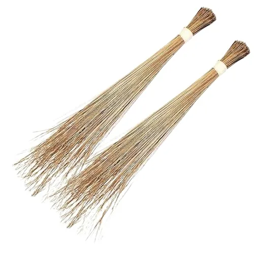 Koststix Coconut Broom Stick Leaf Grass Broomstick Washable Seekh Jhaadu with Firm & Comfortable Grip Ideal for Wet Surface Cleaning (2 Pc, 700Gm, Random Colors)