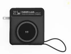 Acer 15000 mAh 22.5 W Wired & Wireless Mini Pocket Size Power Bank Black, Lithium-ion, Fast Charging for Mobile