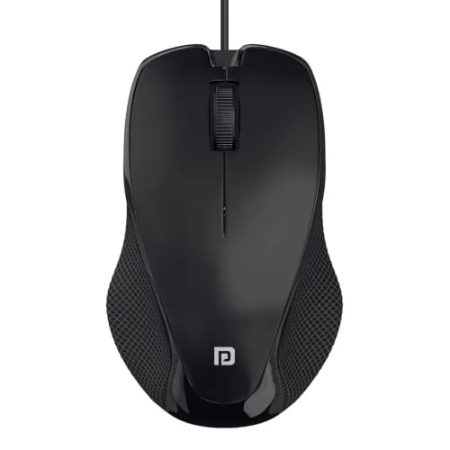 Portronics Toad 101 Wired Optical Mouse with 1200 DPI, Plug & Play, Hi-Optical Tracking, 1.25M Cable Length, 30Lakhs Click Life(Black)