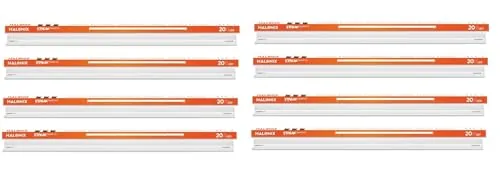 Halonix 20-watt LED Batten/Tubelight | Streak square 4-ft LED Batten for Living Room & Bedroom | White, Pack of 8