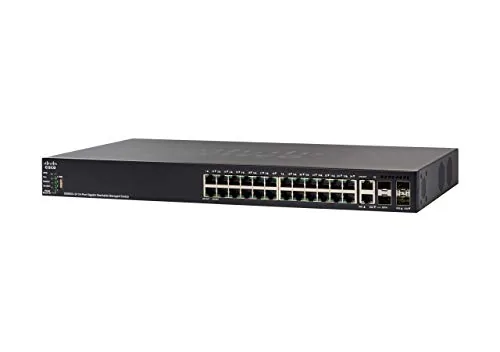 Cisco SG550X-24 Stackable Managed Switch | 24 Gigabit Ethernet (GbE) Ports | 2 x 10G Combo | 2 x SFP+ | L3 Dynamic Routing | Limited Lifetime Protection (SG550X-24-K9-IN)