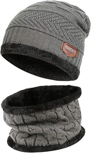 Fitness Mantra® Sports Winters Cap & Muffler for Men & Women| Beanie Cap| 1 Set| (Multicolor)