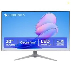 Zebronics 32Inch FHD Curved Gaming Monitor, 250 nits, 100Hz, 1080p, 16.7M Colors, USB, HDMI/VGA Dual Input, Built-in Speakers, Ultra-Slim Bezel, Metal