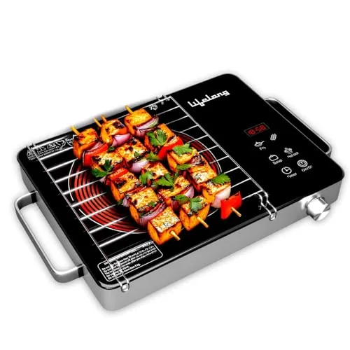 Lifelong 2000 Watt Infrared Induction Stove with Digital Display - Surge Protection, Electric Induction, 4 Cooking Modes, Auto Shut Off & Temperature Control with Voltage Protection