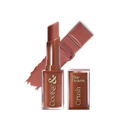 Blue Heaven Cookie & Crush Matte Lipstick for Women, Long lasting lipstick, Enriched with Cocoa Butter & Rosehip oil, Softening and Nourishing Lipstick - Chocochip Need, 3.4g