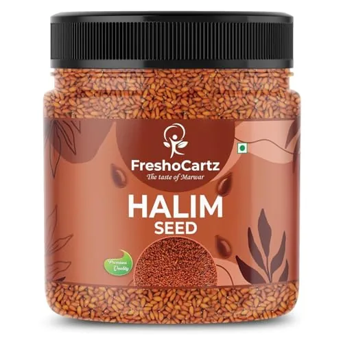 FreshoCartz Halim Seeds 1KG– Asaliya/Aliv Garden Cress Seeds | High Fiber & Omega 3 Rich Superfood | Iron-Rich Immunity Booster | Non-GMO Edible Halim Seeds for Laddoo, Drinks & Sprouting | Jar Pack of 1