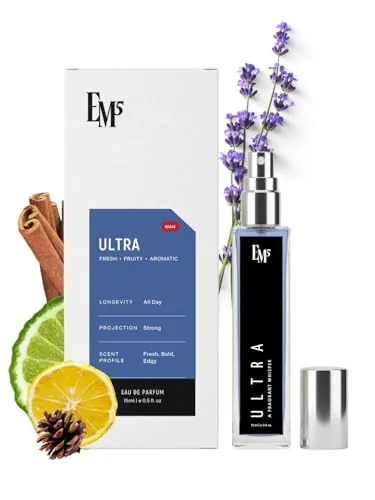 EM5 Ultra Perfume Spray for Men | Vanilla Warm Spicy Fruity | Day & Night Eau De Parfum Spray | Luxury Gift for Him | 15 ml