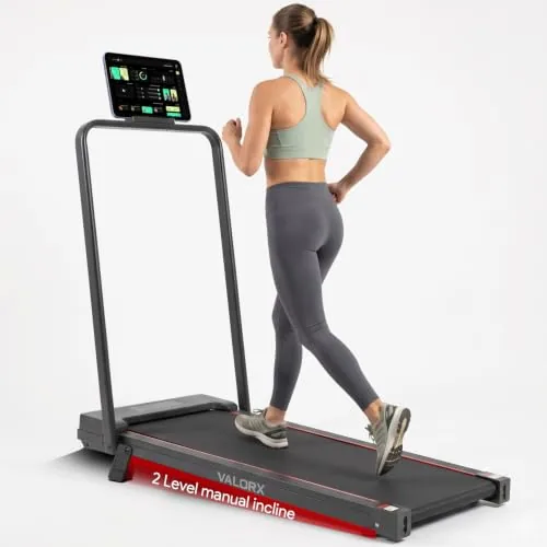 VALORX USA Strider PRO Walking Pad Treadmill for Home | 3 HP Peak Motor | 1-10 km/h Speed | 2-Level Manual Incline | LED Display & Remote Control | 100 kg Capacity | Foldable Handrail with Phone Stand