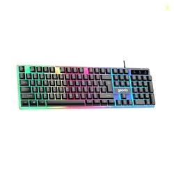 GEONIX Cruiser K5, Wired Gaming Keyboard, 104 Keys, 1.5m Cable, 12 Multimedia Keys, USB Interface, RGB Colour, Plug and Play