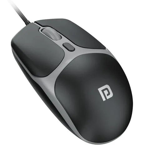 Portronics Toad 103 Wired Optical Mouse with 2400 DPI, Plug & Play, Ambidextrous, Hi-Optical Tracking, 1.5M Cable Length, 30 Lakhs Click Life, Ergonomic Mouse for Comfortable All-Day Grip (Black)