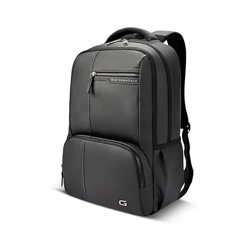 Gear Vintage 4 19"/29L anti theft faux leather Medium Water Resistant Laptop Backpack/Casual Backpack/Daypack/Travel Backpack/College Bag For Men/Women(Pitch Black-Black)
