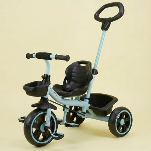 Lifelong Trike Cycle for Kids 2-5 Years - Tricycles for Boy & Girl - Baby - Bicycle for Kids - 3 EVA Wheels, & Basket for Toys -Durable Tricycle 30 kg Capacity(Blue/Black)