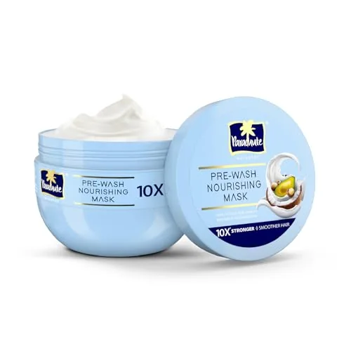 Parachute Advansed Pre-Wash Nourishing Hair Mask for Scalp&Hair|Total Hair Health 10X Stronger Hair&Smoother Hair with Coconut Milk Protein,Avocado&Macadamia Nut|All Hair Types,250ml,1 Count,Blue