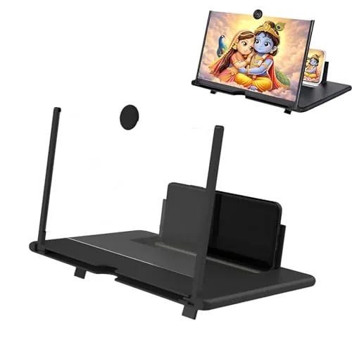 Foldable Phone Stand and Screen Amplifier Phone Screen Magnifier, Foldable Stand and Screen Amplifier, Clear Mobile Screen Magnifier for Watching Videos and Reading Text ﻿