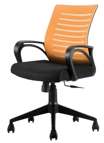 NGFC Ergonomic Office Chair for Home & Office | High-Back Support & Armrests | 360° Swivel & Tilt Lock | Comfortable & Adjustable Work Chair (1, Orange, Regular Size)