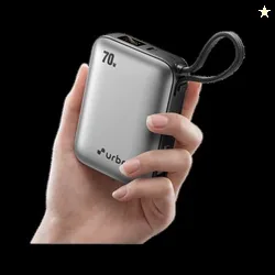 URBN 20000 mAh 70 W Nano Pocket Size Power Bank (Silver, Lithium,...more