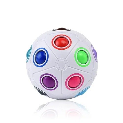 Vaayu-E-Store Magic Rainbow Puzzle Ball | 12-Hole Fidget Brain Teaser Toy for Kids & Adults | Stress Relief, Logical Thinking Game, Educational Toy
