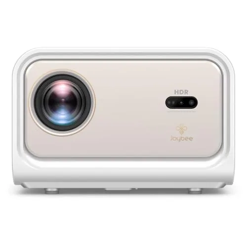 Joybee Joybee Smart 4K Compatible Projector, FHD, Google TV with Licensed Netflix, 600 ANSI Lumens Brightness,Upto 150" Screen Size, HDR, MEMC Low Input Lag 10W Speakes (Silver)